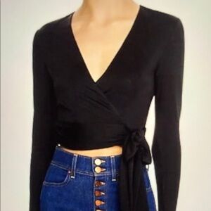 Alice + Olivia Nya Wrap Cropped Top